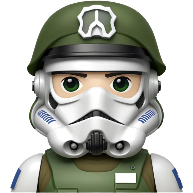 Stormtrooper wearing green beret emoji