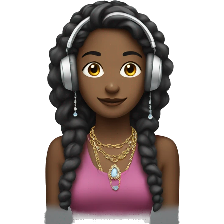 girl with earphones and jewelry emoji