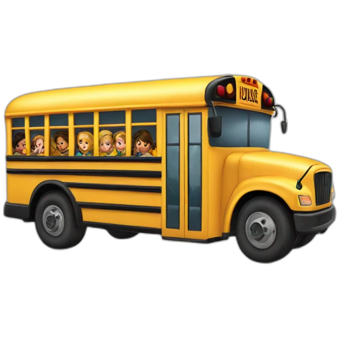 school bus kids emoji