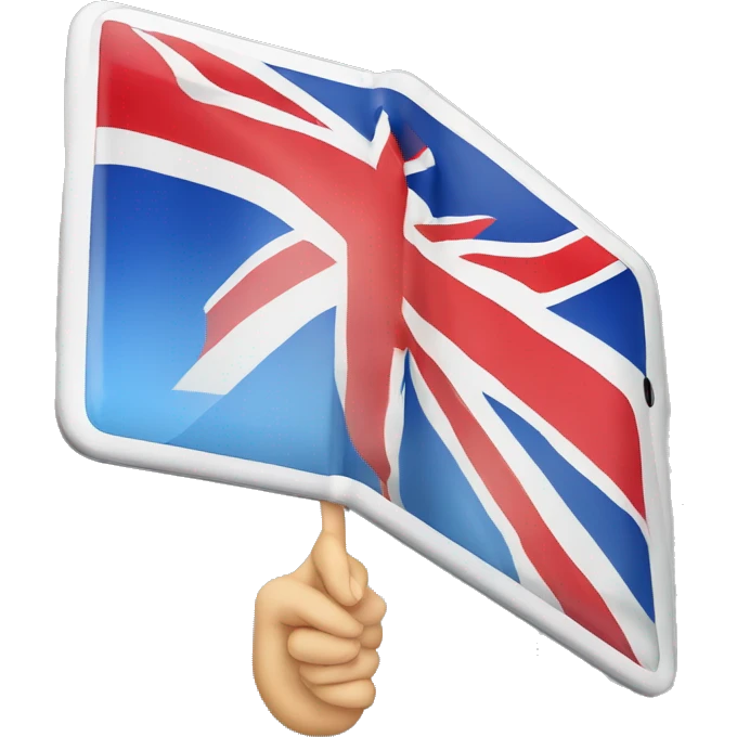 iPad tablet with English flag emoji