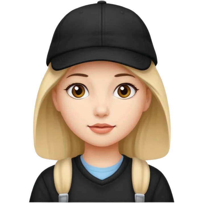 Girl with black cap emoji