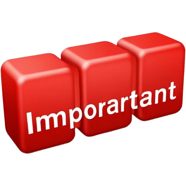 The Word "important" written in red emoji