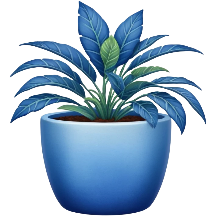 Blue house plants in a pot emoji