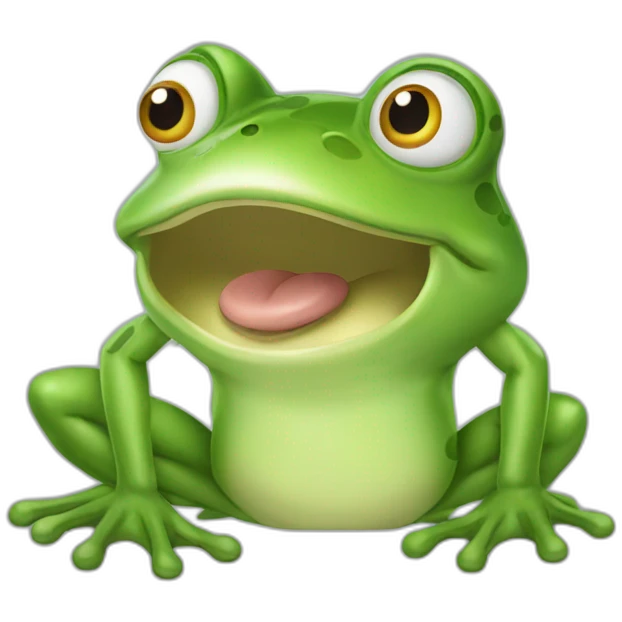 Frog throwing up emoji