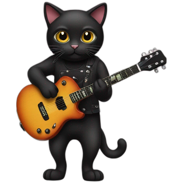 black-cat-play-guitar emoji