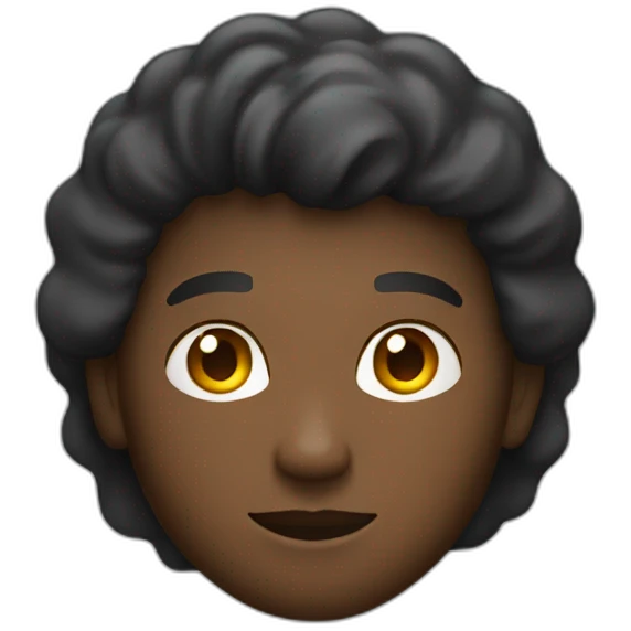 black man behind macbook with dark apple logo emoji
