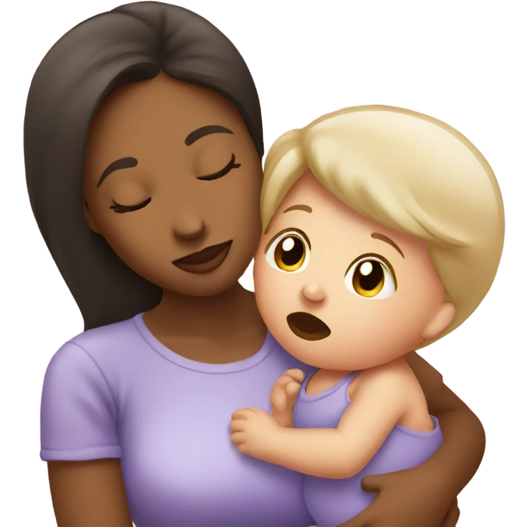 Mom kissing baby on cheek emoji