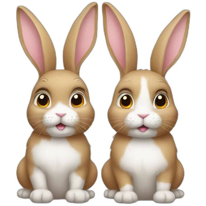 two rabbits emoji