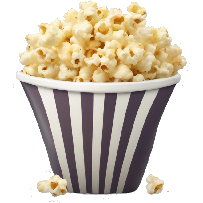 Popcorn in a striped cup with a TV emoji
