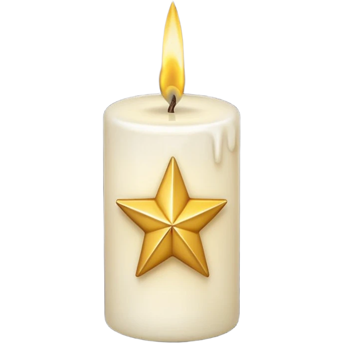 white candle with a golden star emoji
