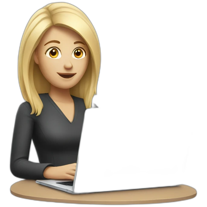a white woman with laptop emoji