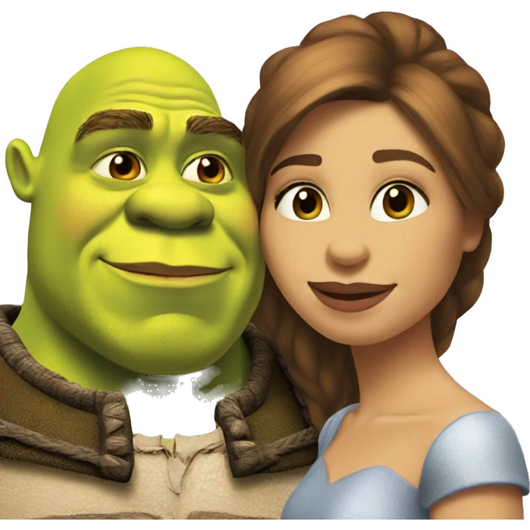 Shrek in love with a beautiful women emoji