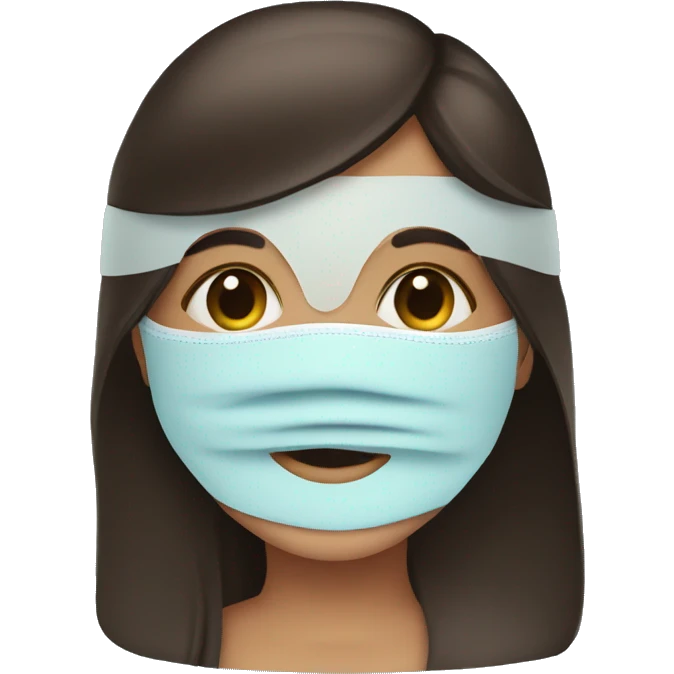 brunette girl with sleep mask  emoji