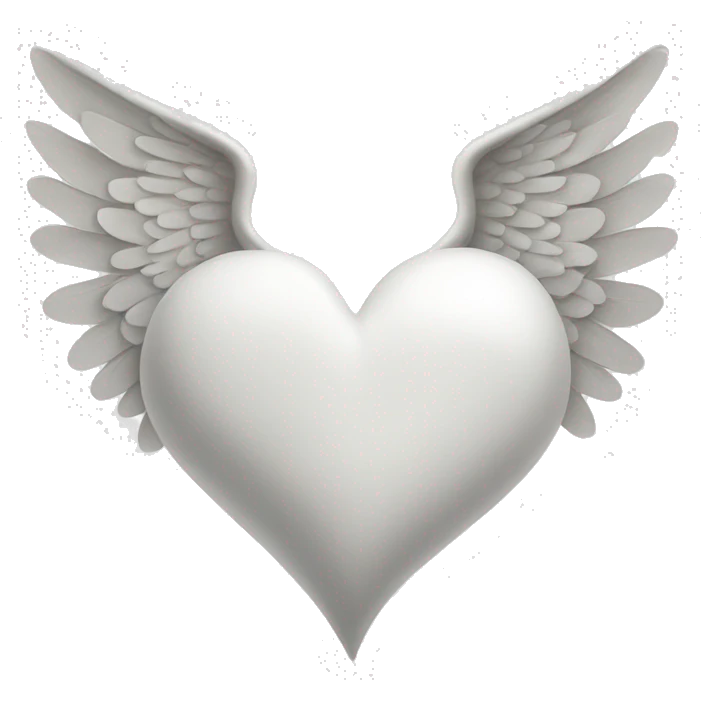 white heart with wings  emoji