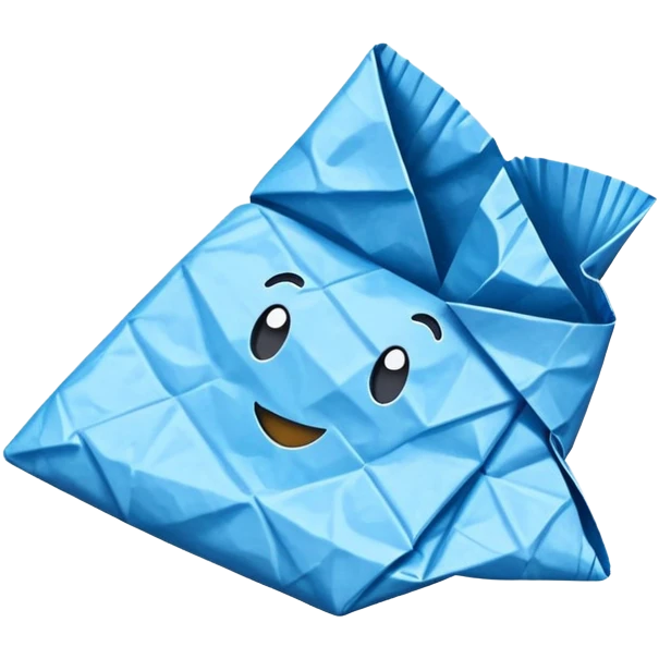 blue cardboard candy wrapper emoji