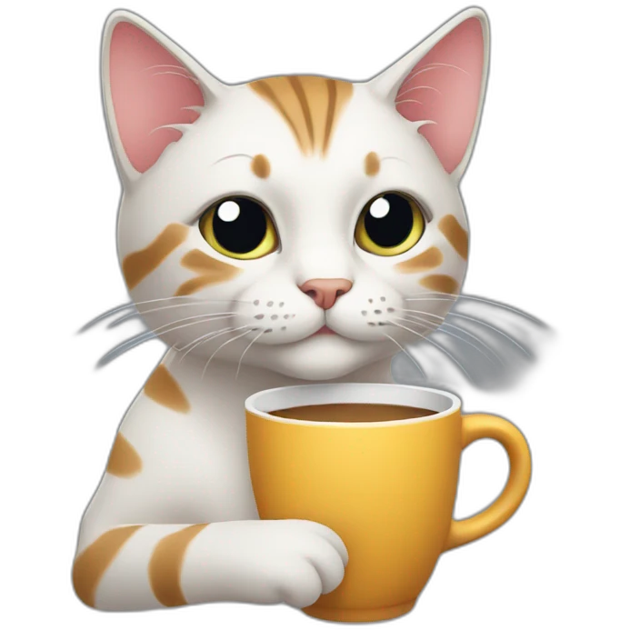 a cat with a cup emoji