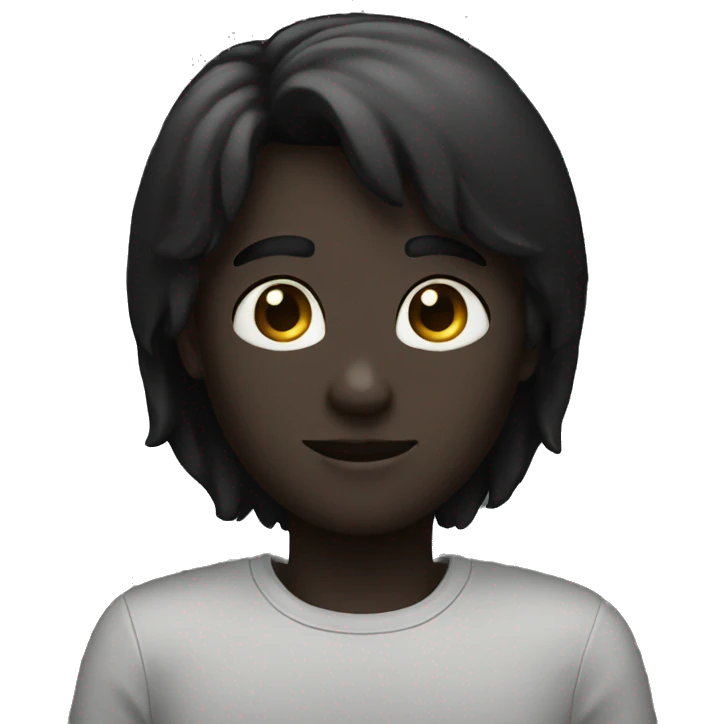 Light Black dark black Heart emoji