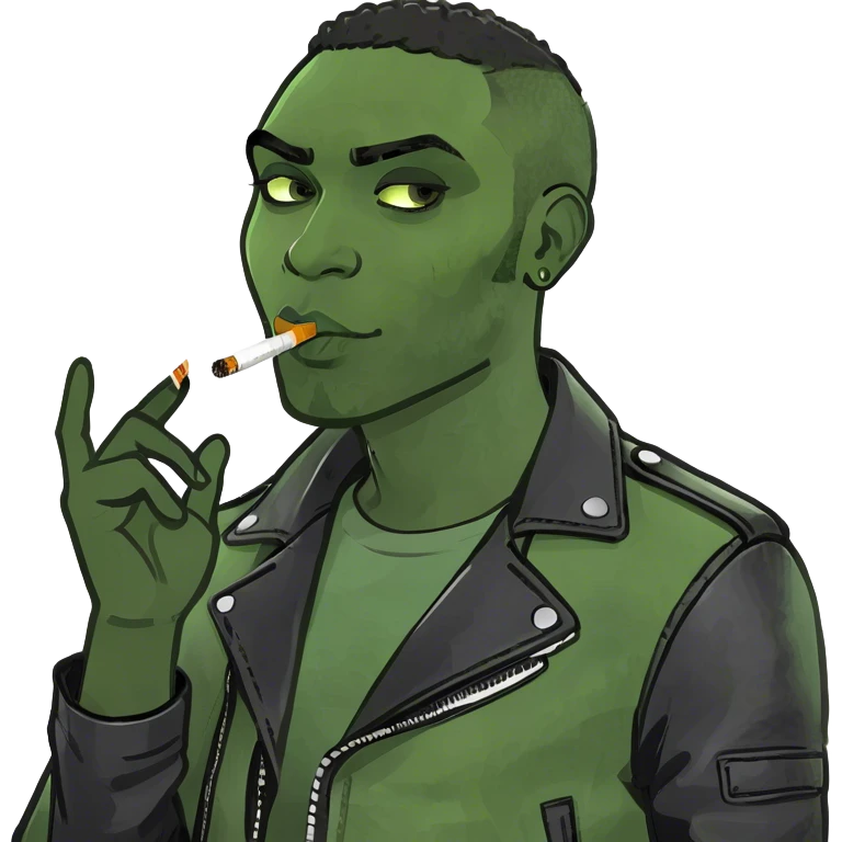 A black guy smoking a cigarette  emoji