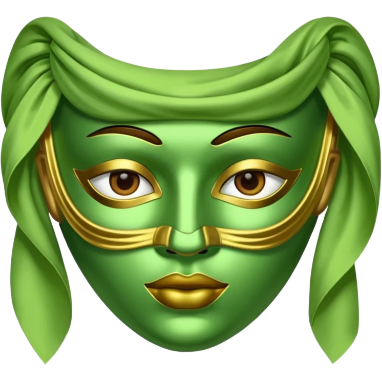 Green pistachio color green silk mask emoji