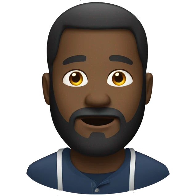 Big black man with neck beard rolling down a hill emoji