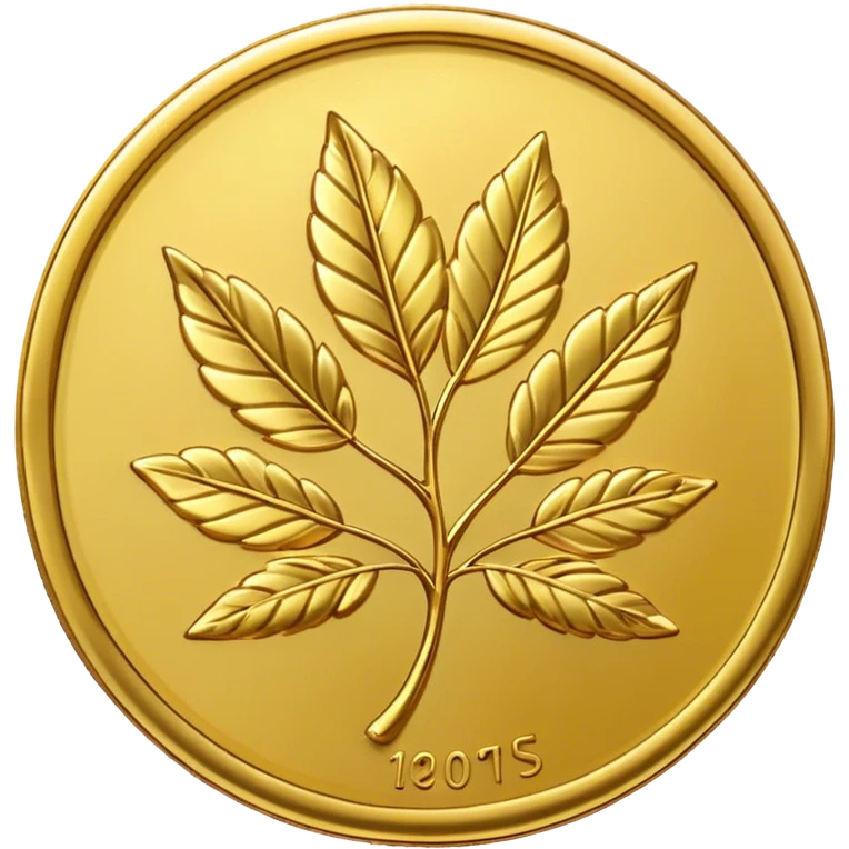 gold coin with 5 leaves clever emoji