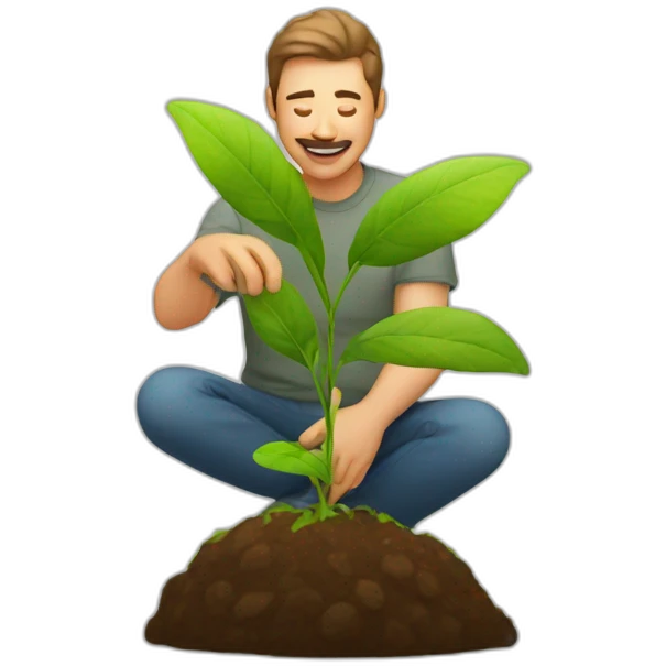 man patting a plant emoji