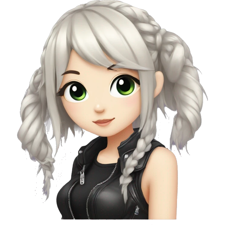 Edgy Kawaii Cute Cool Cartoon Beautiful Elegant Pretty Anime Punk Techwear Gothic Catgirl emoji