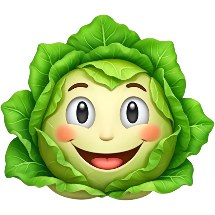 lettuce with happy face emoji