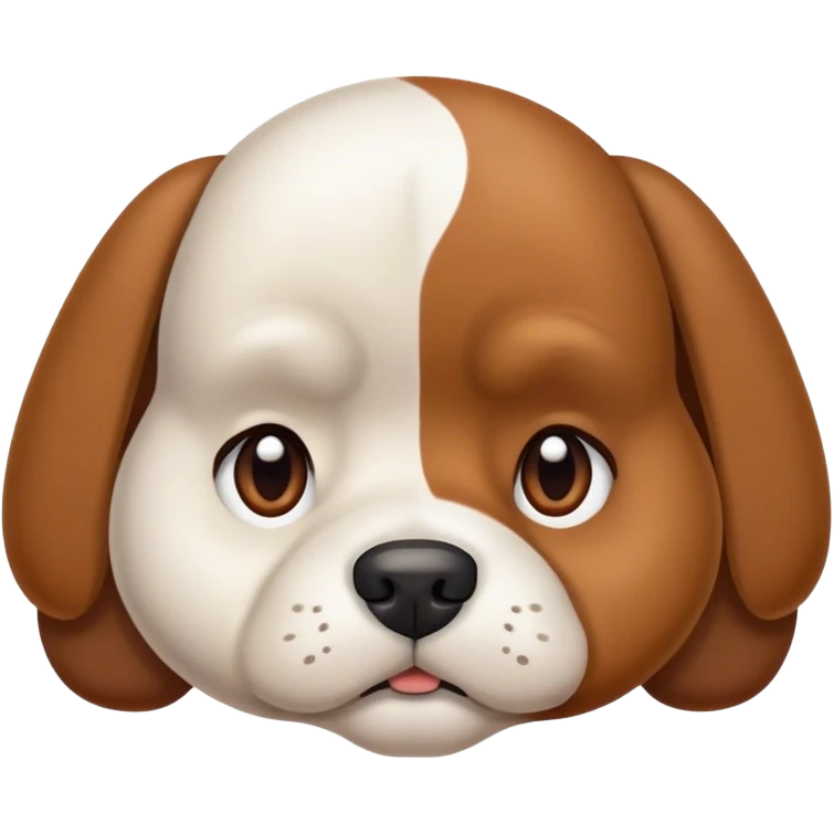 Frowning brown and white dog  emoji
