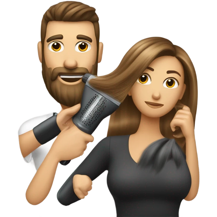 Hair stylist blowdrying emoji
