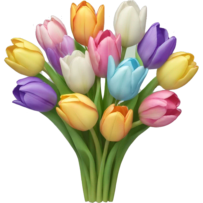 pastel multicolored tulip bouquet  emoji