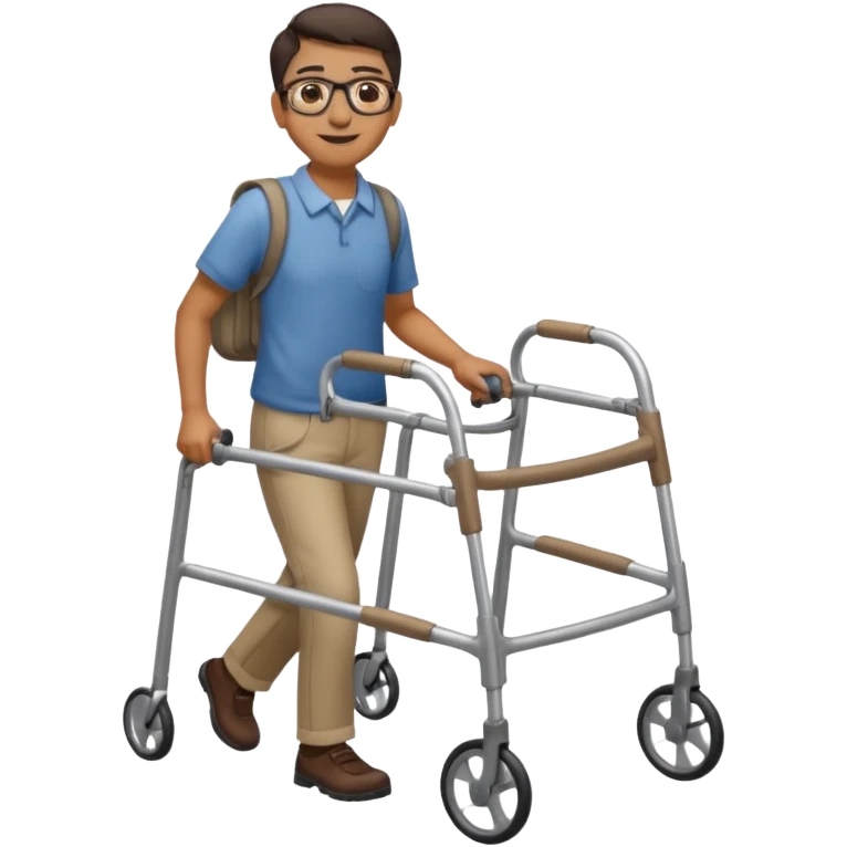 walking with walker on one arm emoji