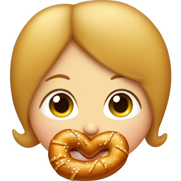 a chick kissing a pretzel emoji