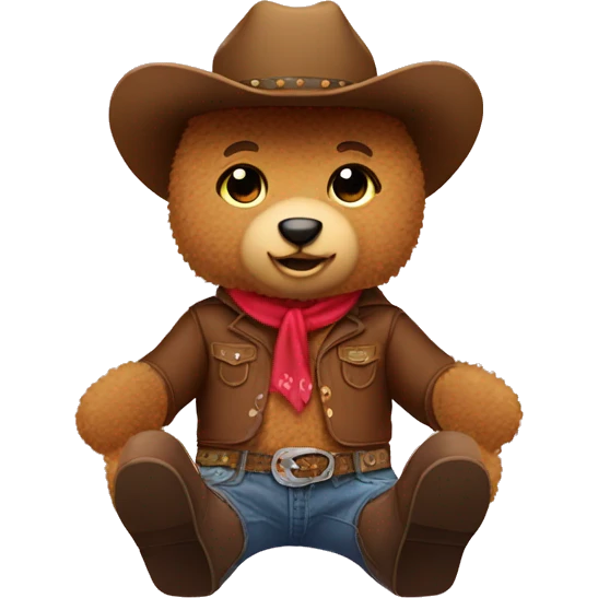 Teddy bear wearing cowgirl boots emoji