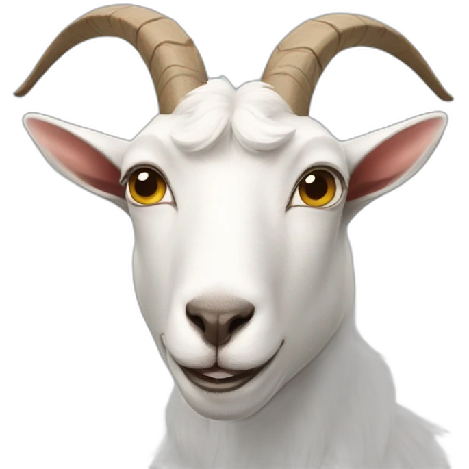 A goat with a dog's face emoji