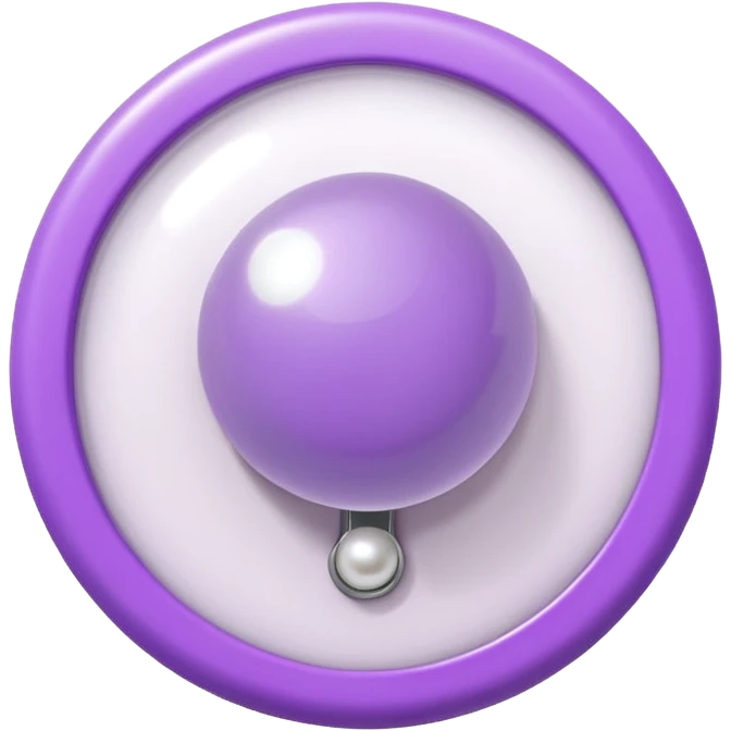 lilac push pin for office wall notes with pearl in the middle emoji