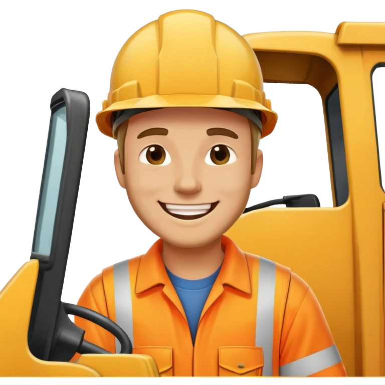 Dump truck with guy winking outside window emoji