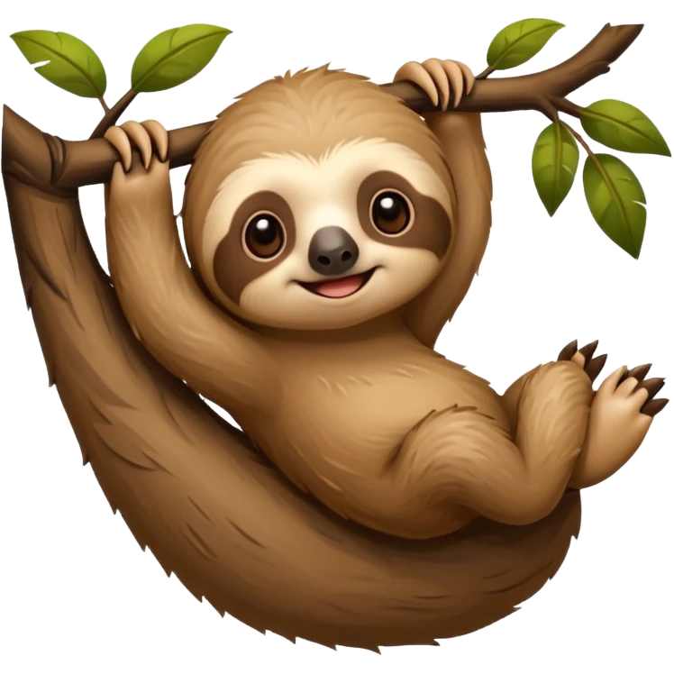 baby sloth on the tree emoji