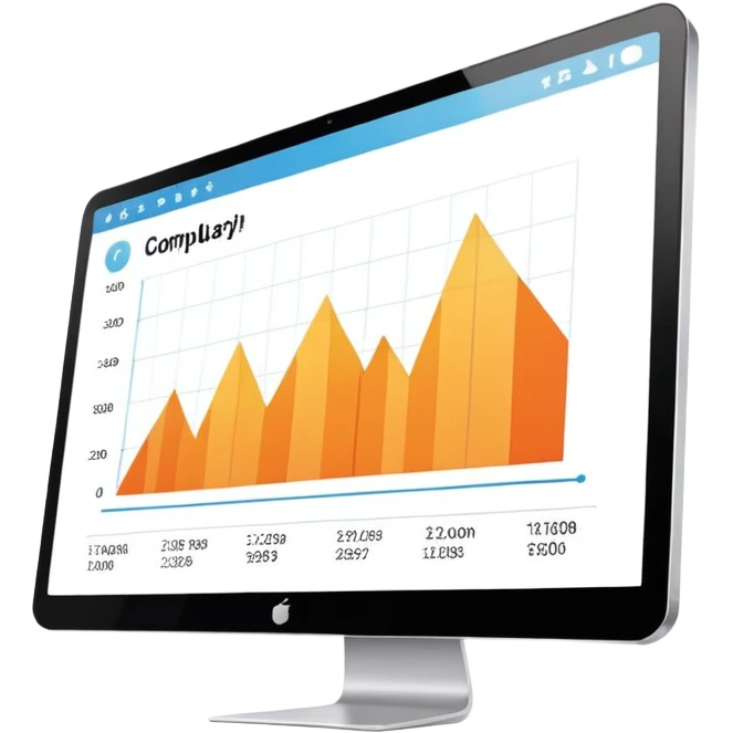 computer screen displaying a single presentation slide with a title line and chart icon emoji