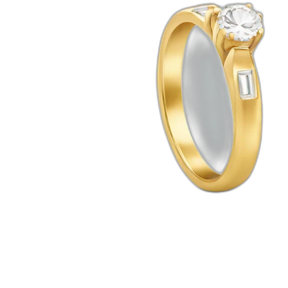 gold ring with a diamond emoji