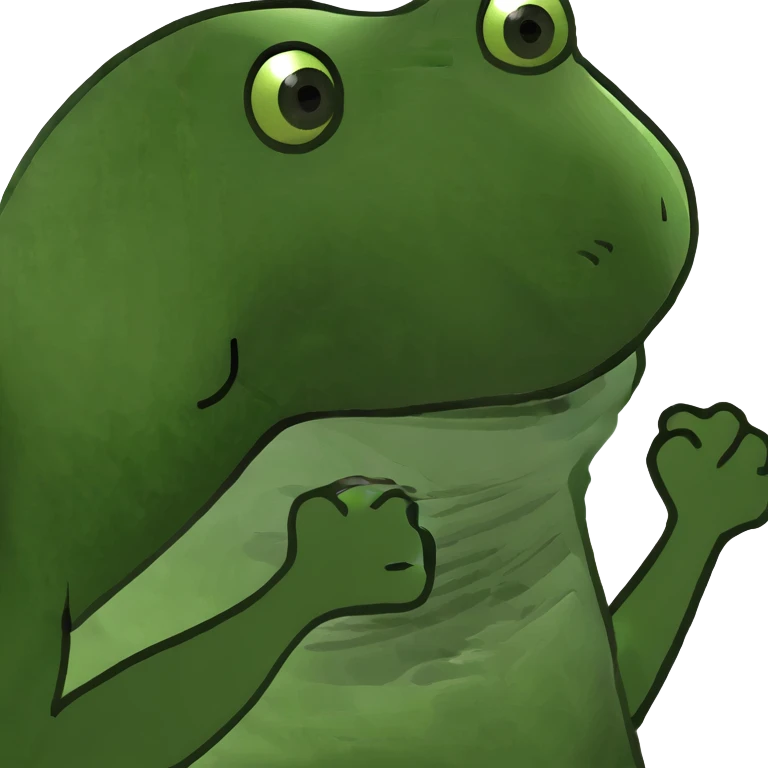 Frog with muscles emoji