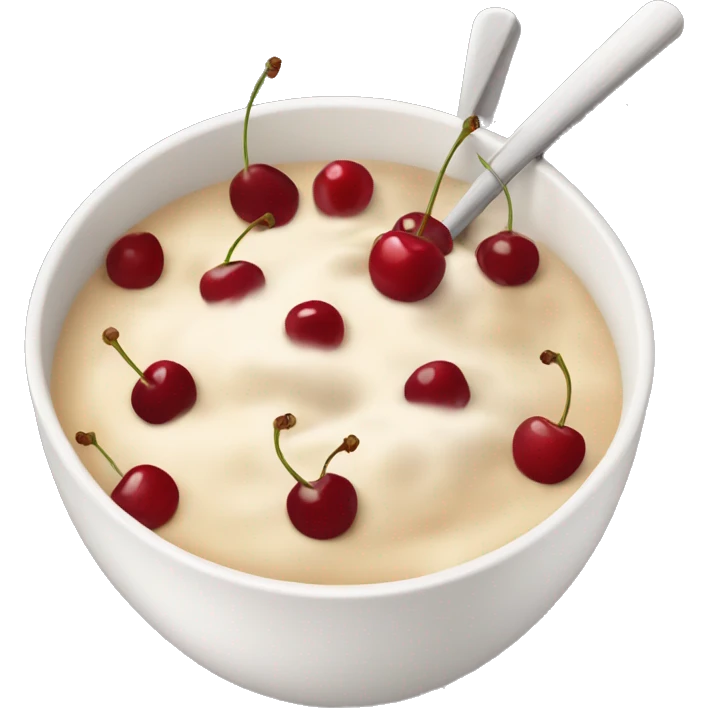 Porridge bowl with cherries emoji