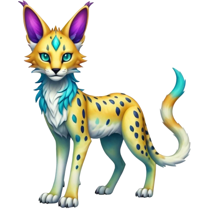 Epic Edgy Colorful ethereal eldritch Sergal-Serval-Fionbri emoji