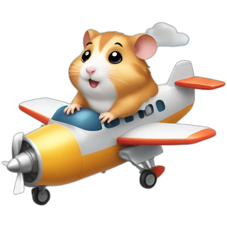 hamster riding plane emoji
