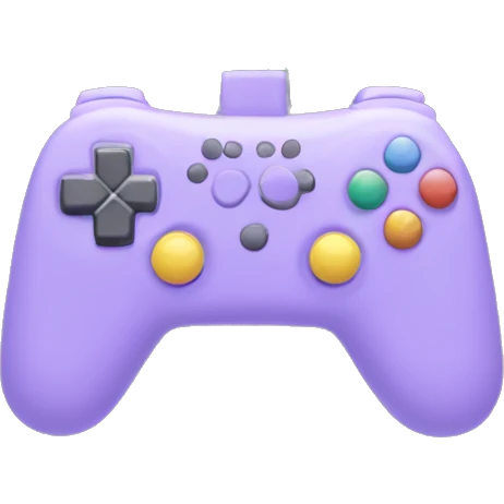 light purple gamepad with flowers and stars emoji