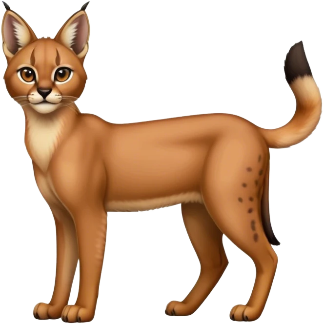 Epic Cute Dark Warm Caracal-Bobcat-Serval-Vernid full body  emoji