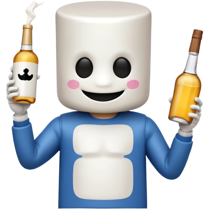 Marshmello holding alcohol emoji