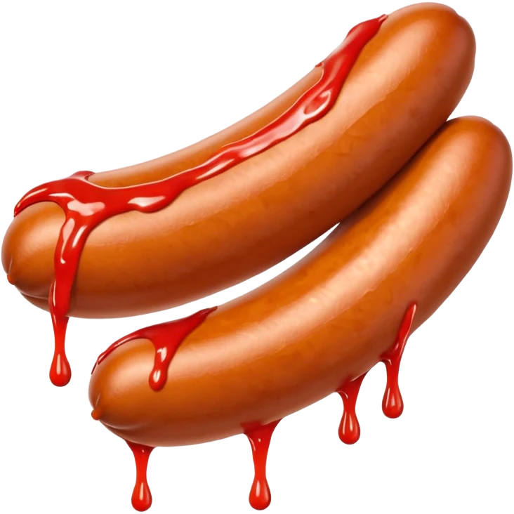 A sausage that squirts sauce from top emoji