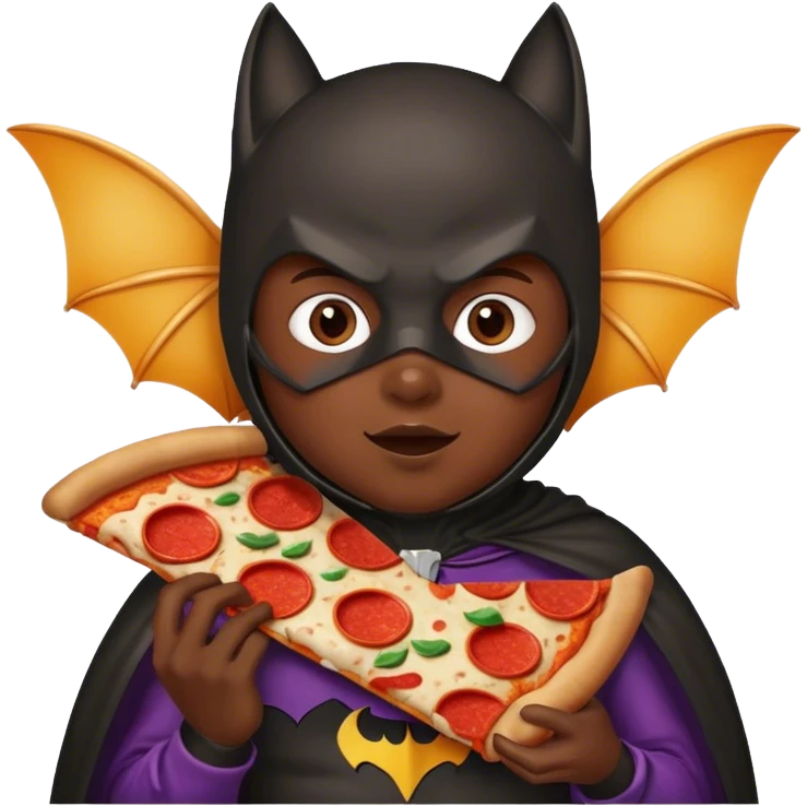 بتمن در حال پیتزا خوردن emoji