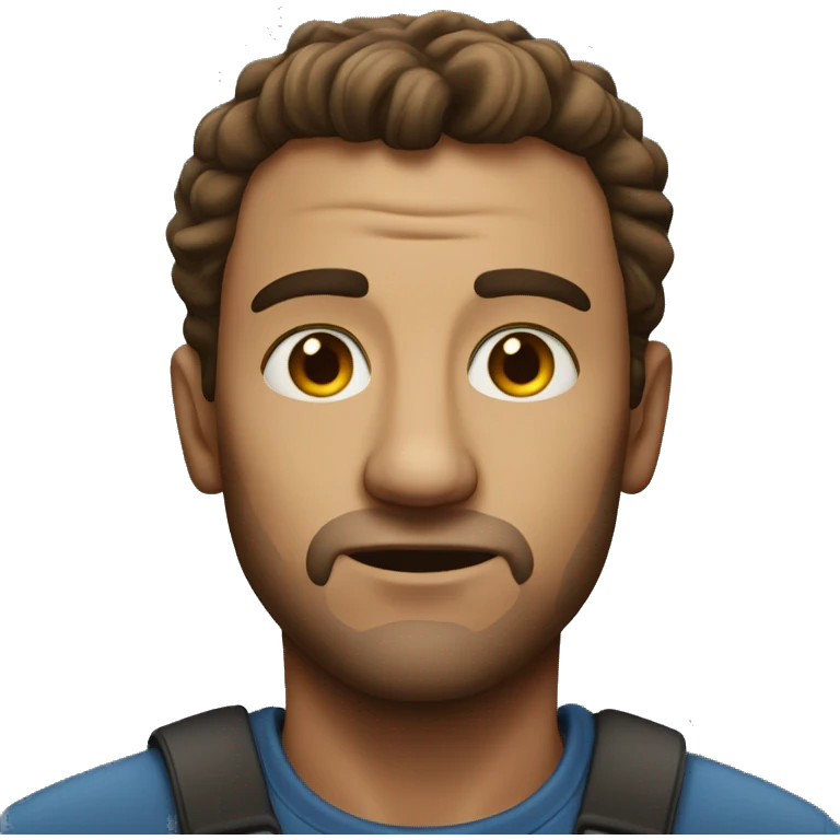 Realistic Man staring into the camera, not an emoji emoji